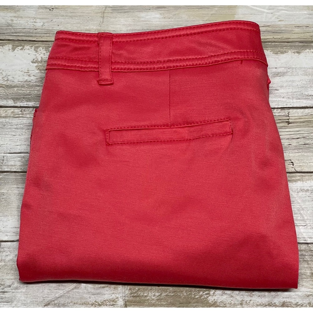 Zac & Rachel Womens Capri Pants Size 10 Pink Button Accent Cropped